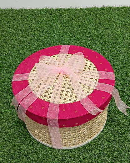 Cane Mat Basket With LID