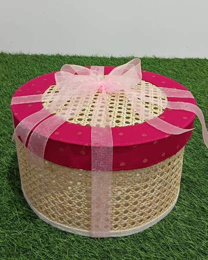 Cane Mat Basket With LID