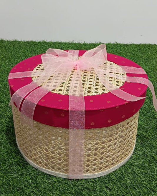 Cane Mat Basket With LID