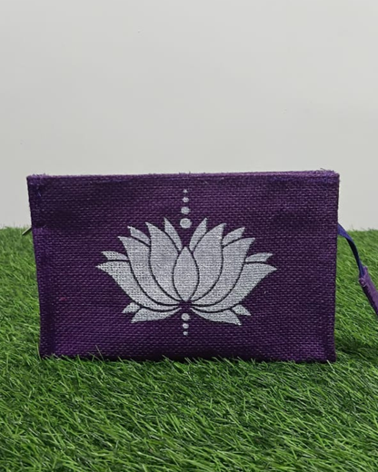Jute Lotus Pouch