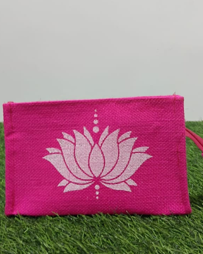 Jute Lotus Pouch