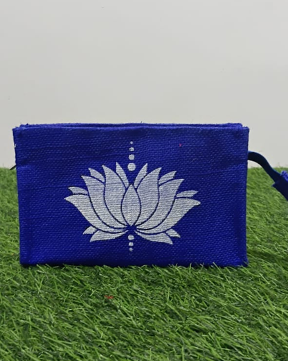 Jute Lotus Pouch