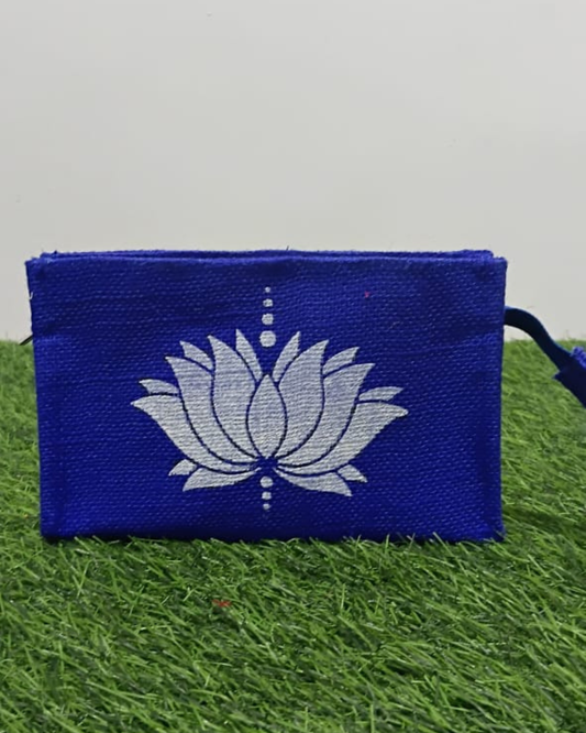 Jute Lotus Pouch