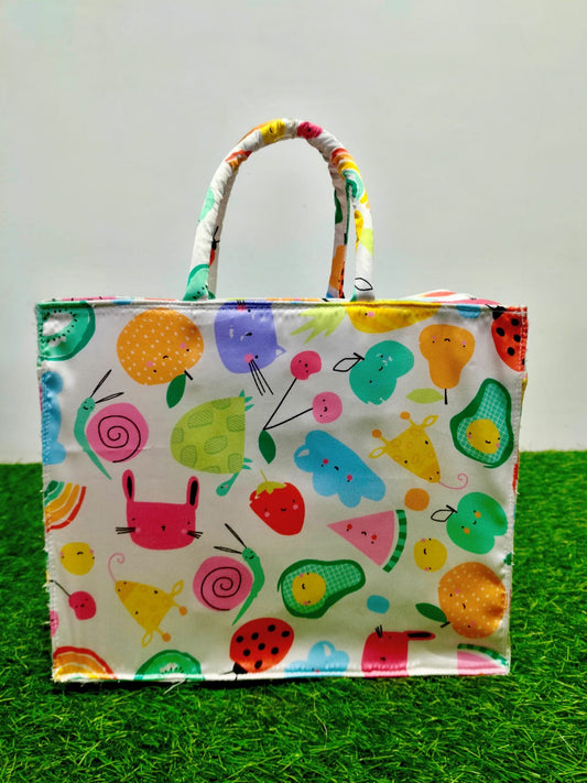 cartoon furit printed lunch bag