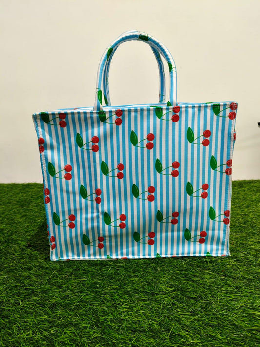 chery printed big size lunch bag