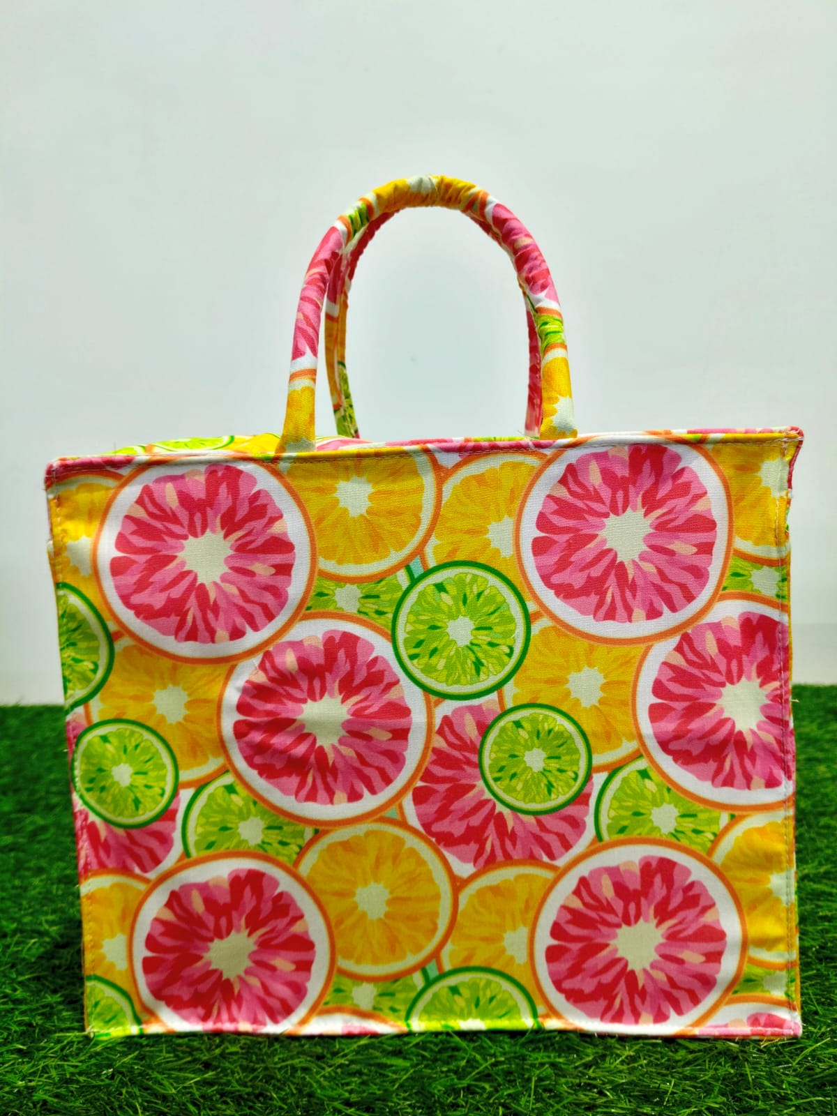 oranges,lemons print lunch bag