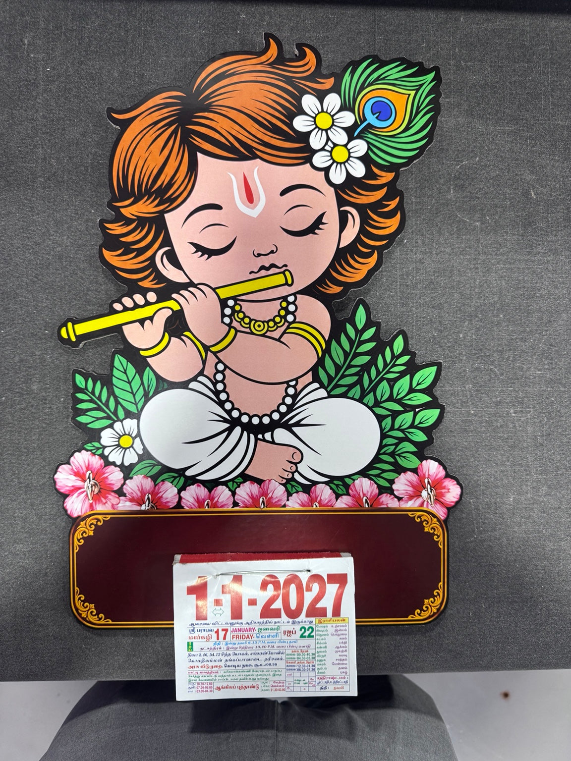 2027 Little Krishna die-cut divine calendar by Signature Roses