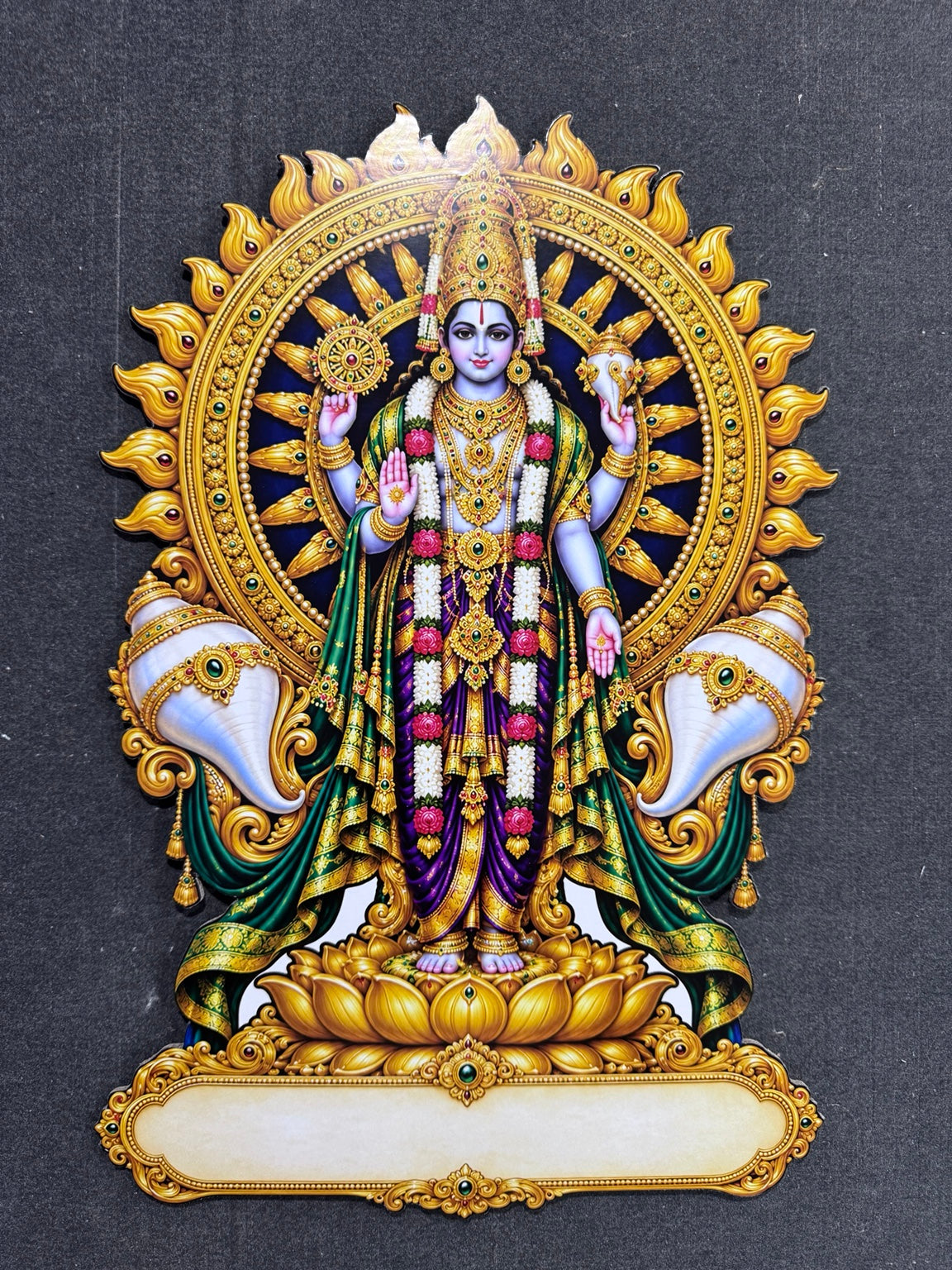 2027 Vishnu with Chakra and Shanku die-cut divine calendar by Signature Roses